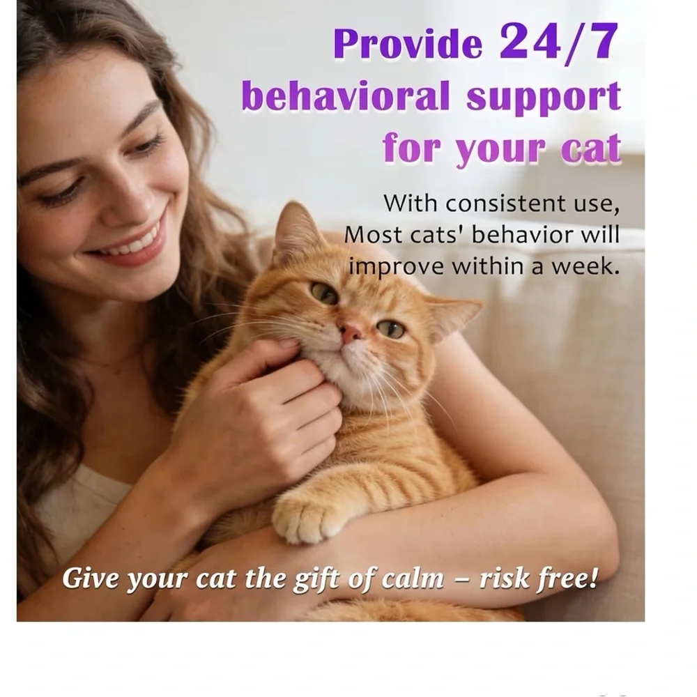 Clawzbey Cat Calming Diffuser with Refills Reduces Anxiety Stress 48ml 1.6 fl oz